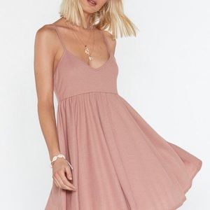 NASTY GAL NWT Mini V Neck Dress dusty rose pink size 8
